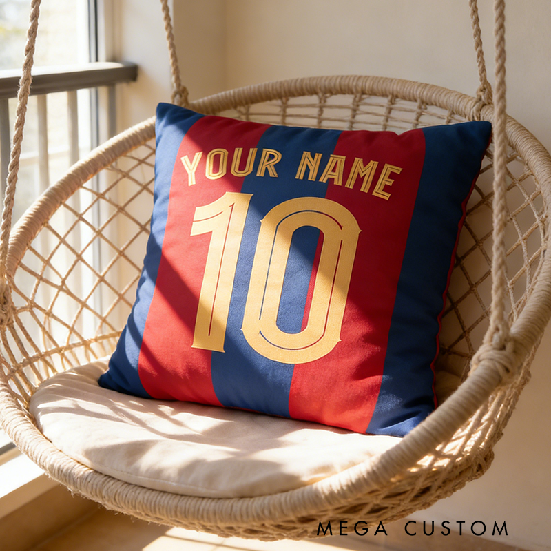 Personalized Soccer Jersey Pillow with Custom Name and Number Design