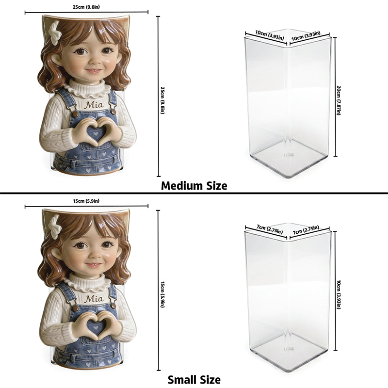 Personalized Kid Photo Acrylic Pot Custom Name Birthday Gift for Kids Unique Gift for Child