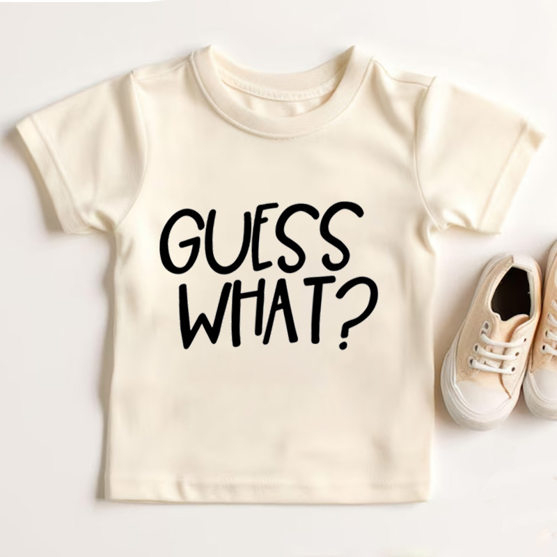 Guess What Chicken Butt Kids T-Shirt Funny Infant Quote Birthday Gifts for Kids Funny Shirts with Sayings