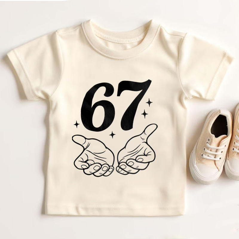 67 Shirt with Name Funny 7th Turning Seven Meme Birthday Gift for Kids Teen Girl Gift