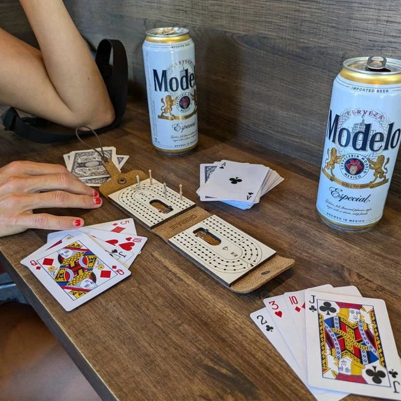 Personalized Portable Engraved Name Cribbage Board Custom Name Camping Outdoor Activities Birthday Gift for Cribbage Lovers
