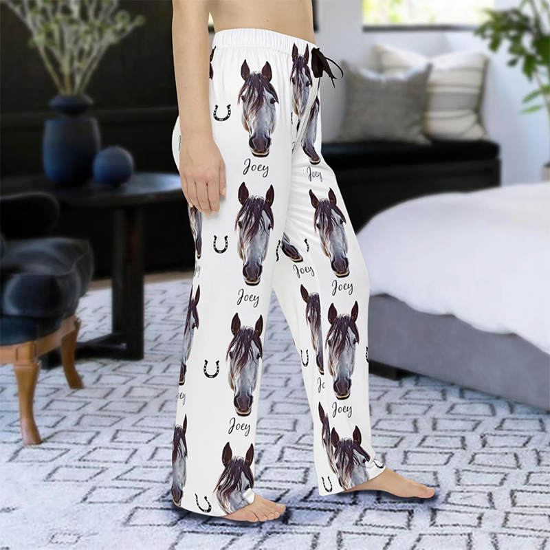 Personalized Name Horse Face Pattern Pajama Personalized Horse Pajama Set for Family Birthday Gift Gift for Horse Lovers Animal Lovers