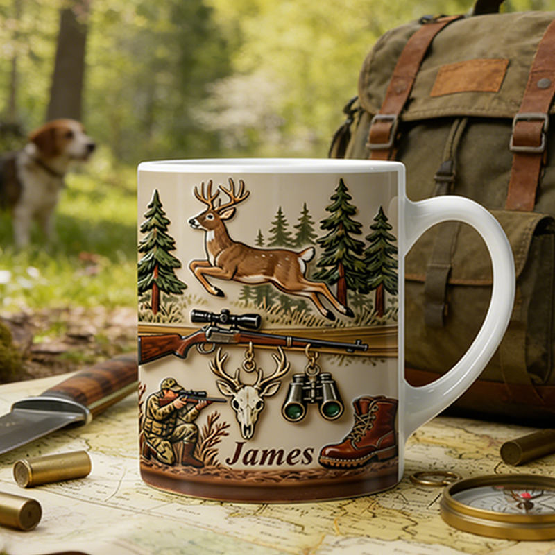 Personalized Hunting Adventure Mug Custom Name Outdoor Gift for Dad Husband Men