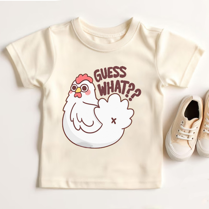 Guess What Chicken Butt Kids Youth T-Shirt Funny Girls and Boys Shirt Silly Joke Shirt Humorous Children Graphic Tee Funny Gifts for Kids