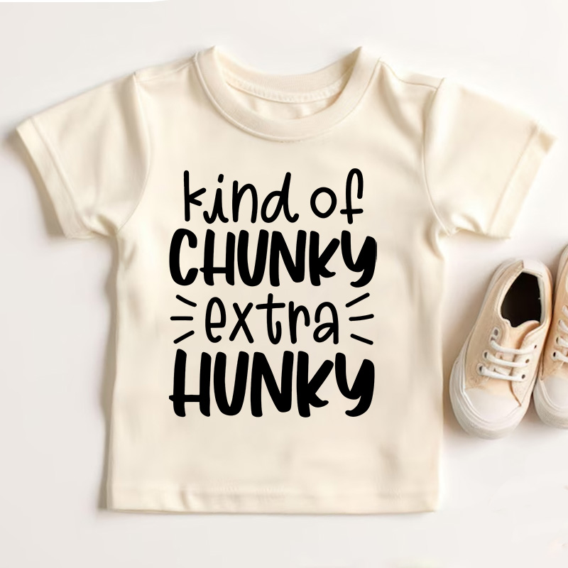 Kind of Chunky Extra Hunky Funny Kids T-Shirt Chunky Is the New Hunky Kids Tee Funny T-Shirt for Kids