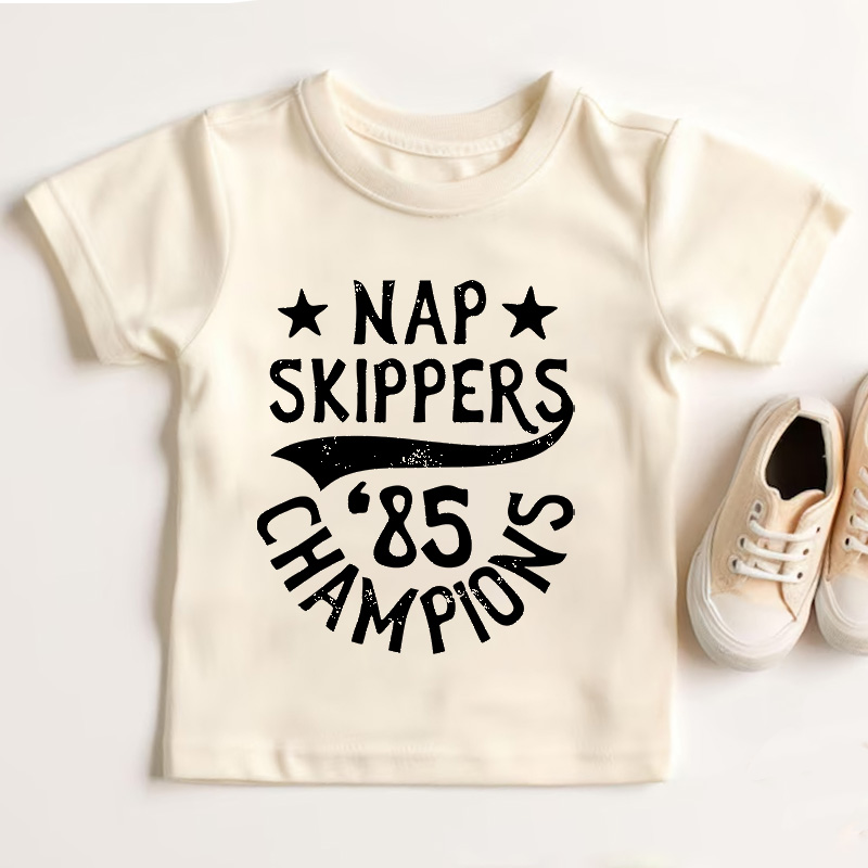 Nap Skippers Champion Funny Quote Gift For Kids Playful Toddler Humor Cute Outfit Kid's T-Shirt