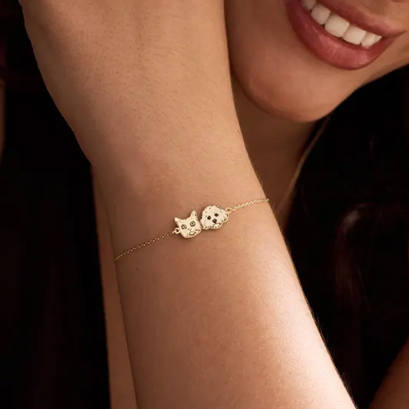 Personalized Pet Portrait Bracelet Pet Memorial Bracelet Custom Pet Picture Jewelry Pet Lost Dog & Cat Jewelry Mother's Day Gift