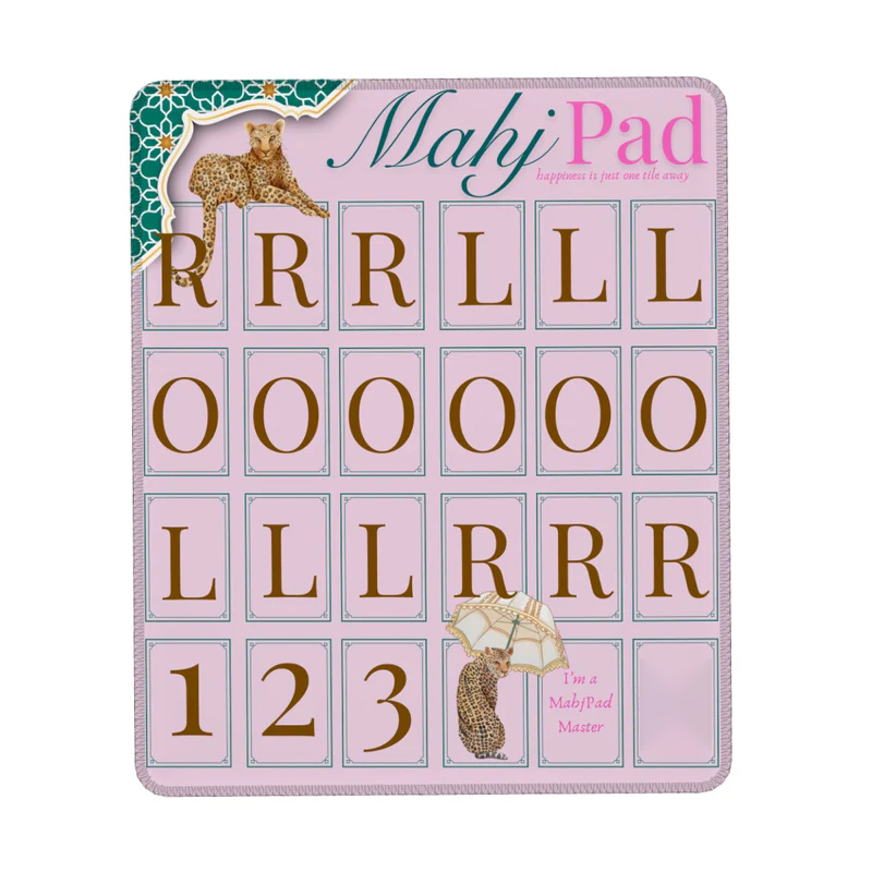 Personalized Mahj Pad Mahjong Practice Mat Cheetah American Mahjong Tile Mat for Mahjong Lovers