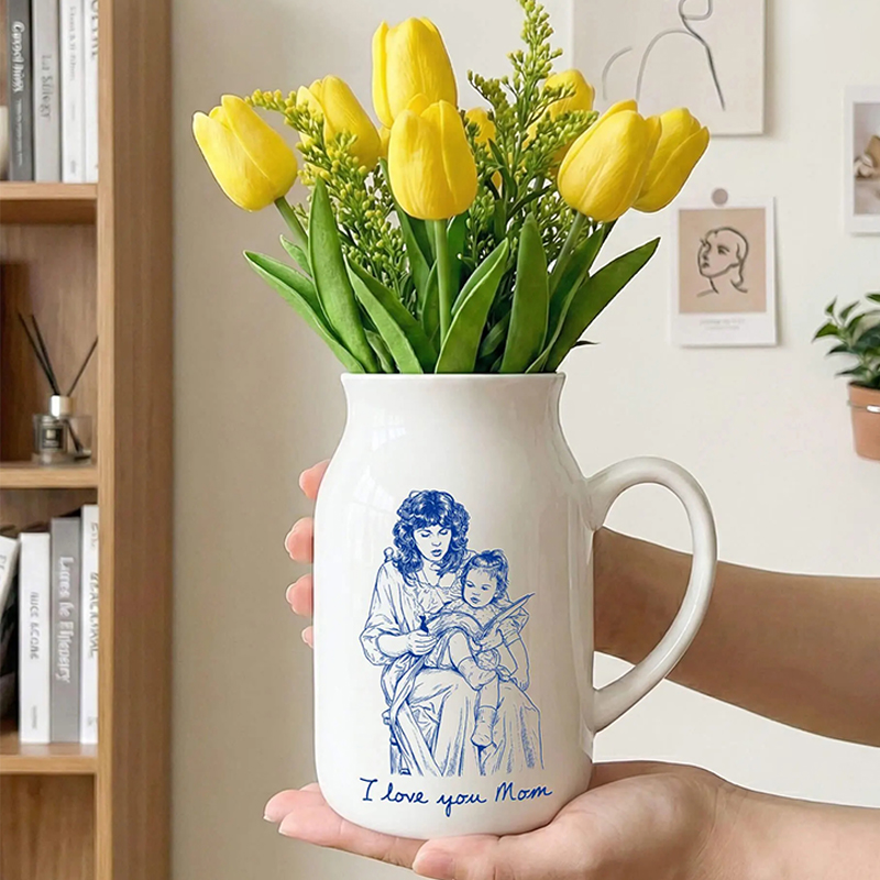 Personalized Flower Vase for Mom Custom Photo Gift for Mom Mother of the Bride Groom Wedding Gift Mother's Day Gift