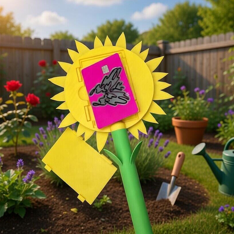 Personalized  Sunflower Tap to Pay Wand Credit Card Reacher for Drive Thrus Vendors 