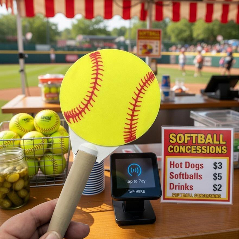 Personalized Baseball Softball Tap-to-Pay Wand  Baseball Softball Concession Stand Card Holder Game Day Hygiene Hack for Sports Fans