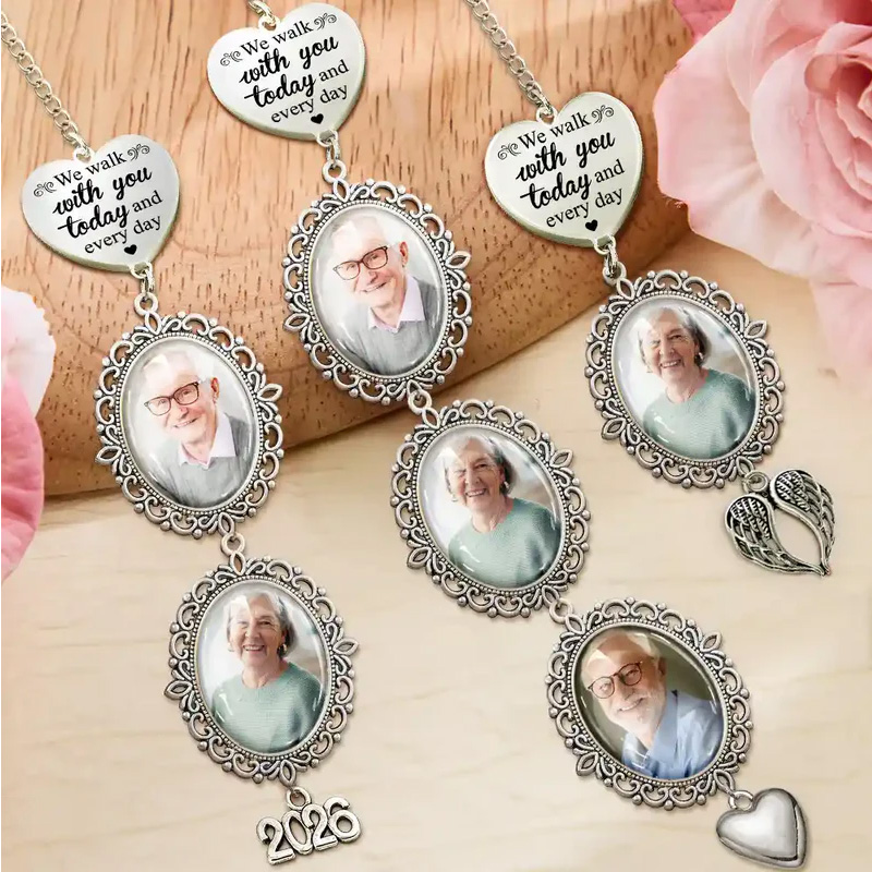 Personalized Photo Graduation Walking Beside You Memorial Custom Graduation Tassel Charm