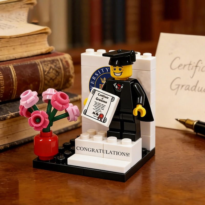 Personalized Graduation Minifigure Custom Mini Figure Graduation Gift for Him Her Graduate Keepsake Unique Grad Keepsake