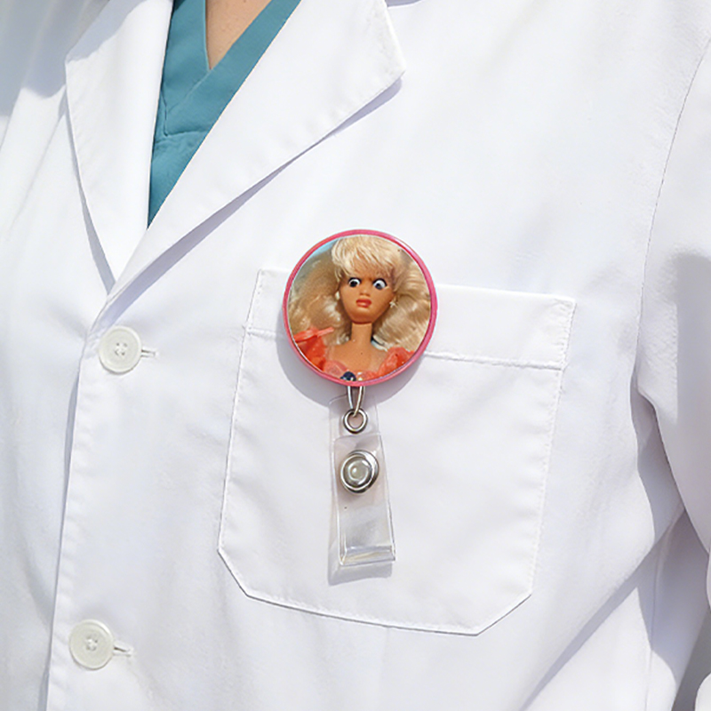 Personalized Funny Badge Nurse Badge Reel Funny ID Badge Holder Retro Doll Badge Reel Nurse Badge Holder Nurse Gift 