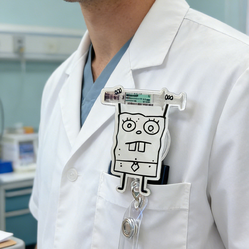 Personalized Funny Nurse Badge Reel Medical Humor Badge Reel Retractable ID Holder Nurse Badge Reel RN MD Pharmacy Healthcare Work Accessory