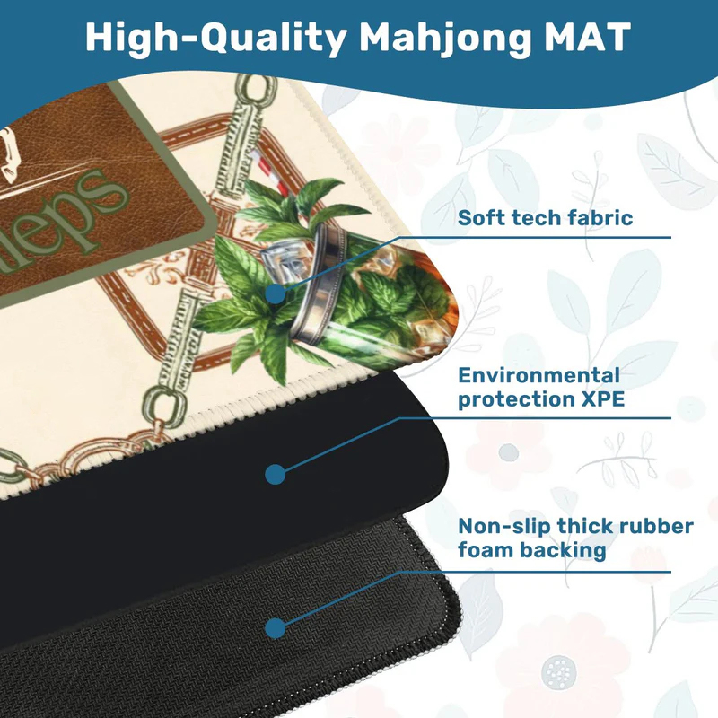 Personalized Equestrian Mahjong Table Mat Mahjong and Mint Juleps Mahjong Mat Mahjong Accessory for Mahjong Lovers