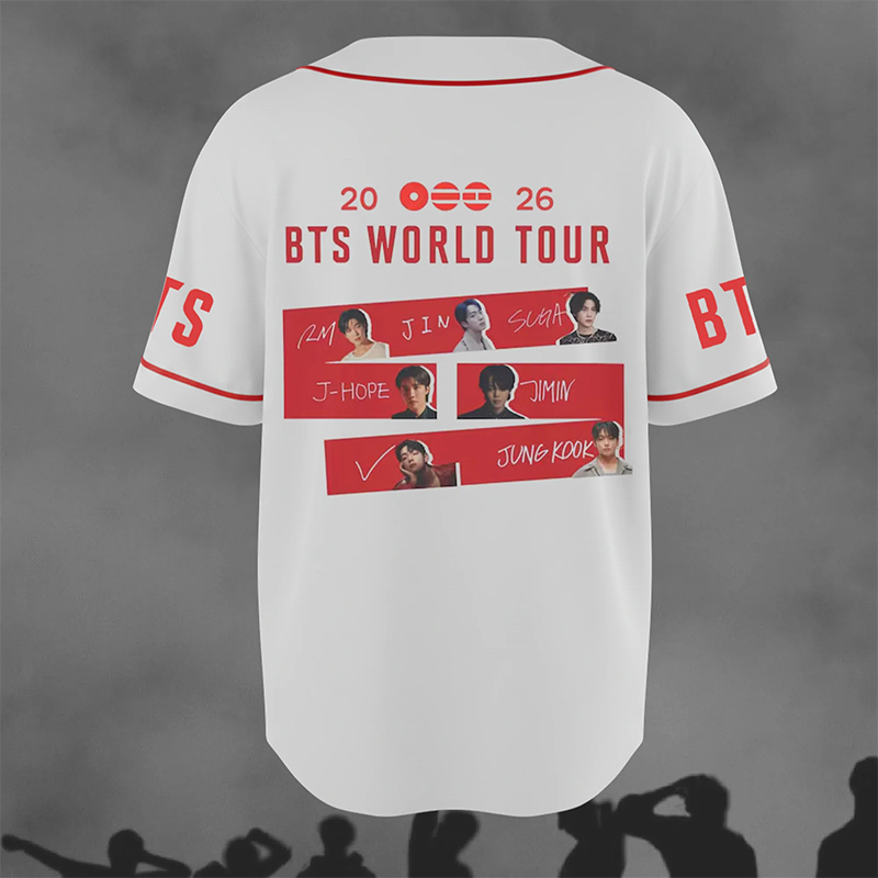 Personalized BTS 2026 World Tour Baseball Jersey K-Pop Fan Shirt Army Gifts