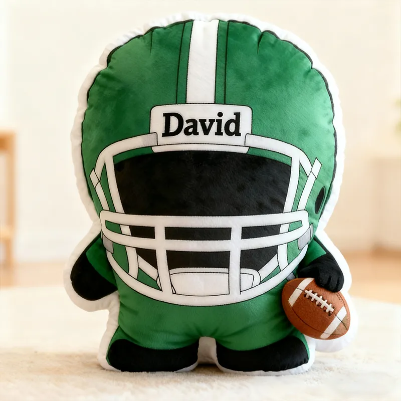 Personalized Football Player Pillow with Custom Name Perfect for Christmas