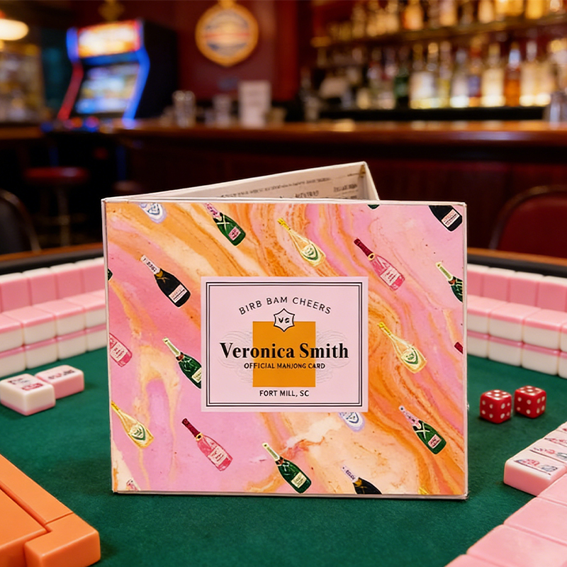 Personalized Champagne Themed Birthday Cheers Mahjong Tile Set Template for Mahjong Lovers