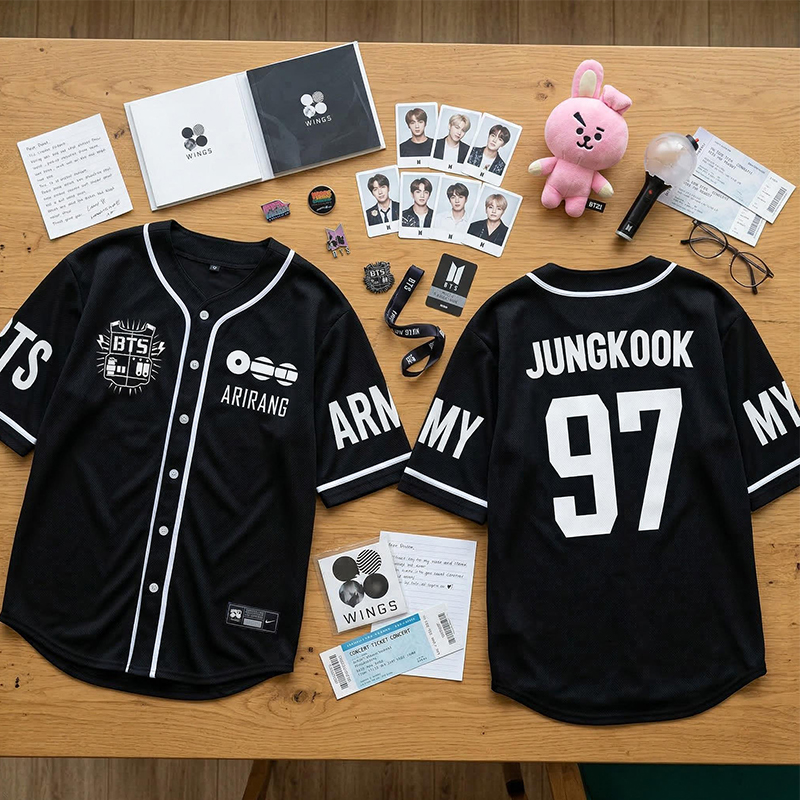 Personalized BTS Baseball Jersey K-Pop Army World Tour Shirt Bangtan Fan Merch BTS Members Jersey For Army Bangtan Comeback 2026 Gift For Fans
