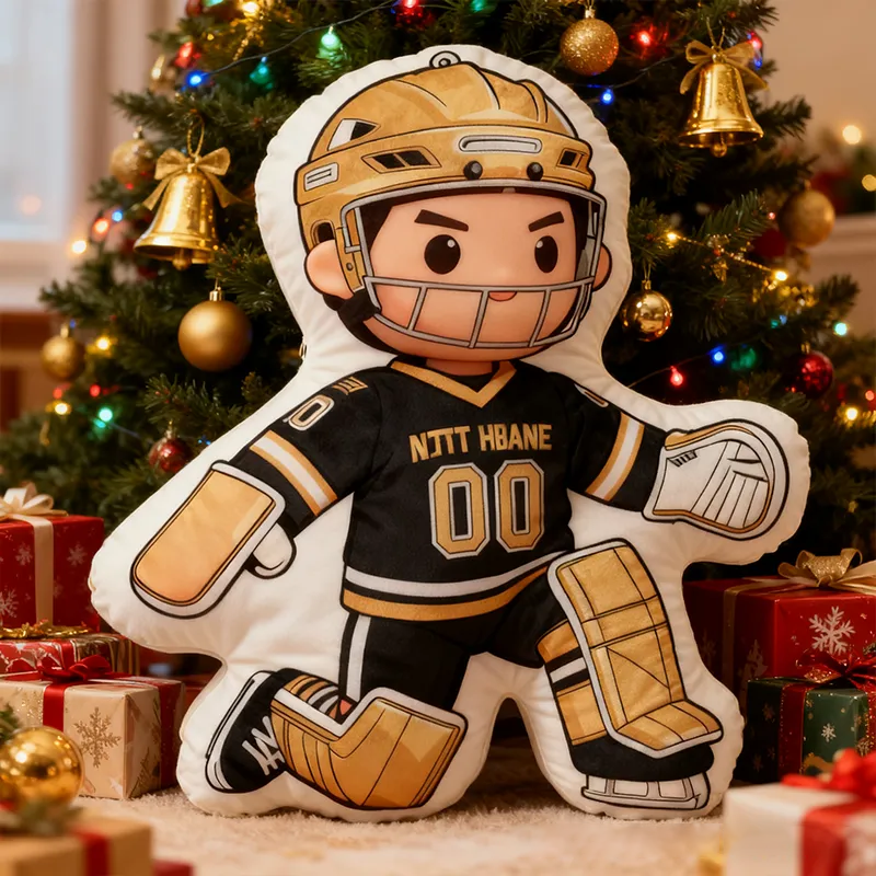 Personalized Ice Hockey Goalie Pillow with Custom Name and Number Perfect for Hockey Fans