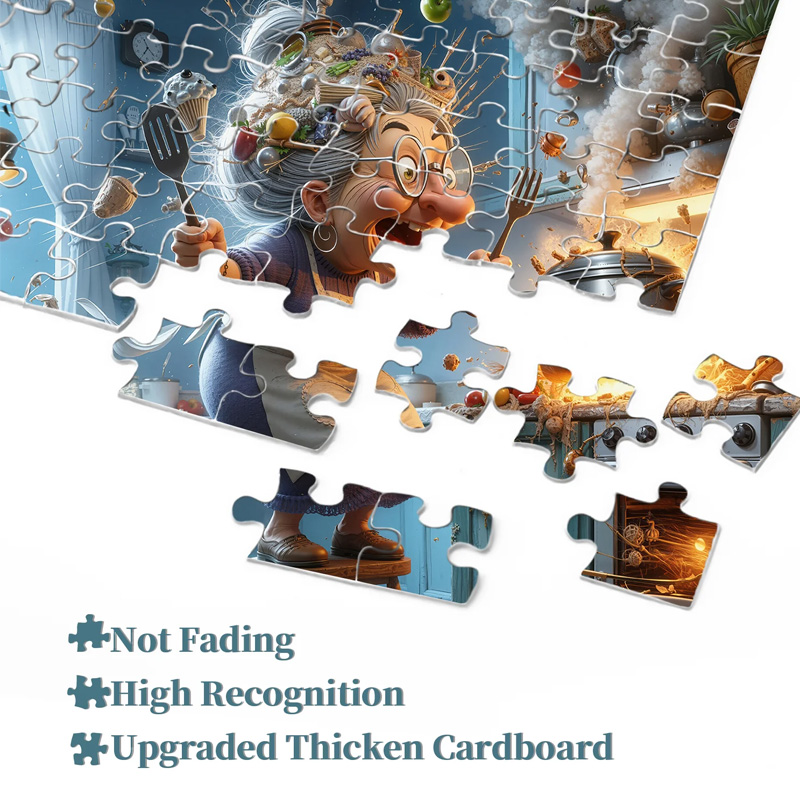 Grandma's Culinary Storm Jigsaw Puzzle Birthday Gifts for Kids Gift Idea for Cartoon Lovers