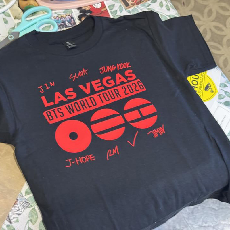 Personalized BTS World Tour 2026 T-Shirt Custom Concert City Checklist K-Pop Tee for ARMY