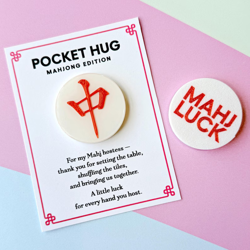 Mahjong Lucky Pocket Hug Game Night Charm for Hostess or Friends Mahjong Lover Gifts