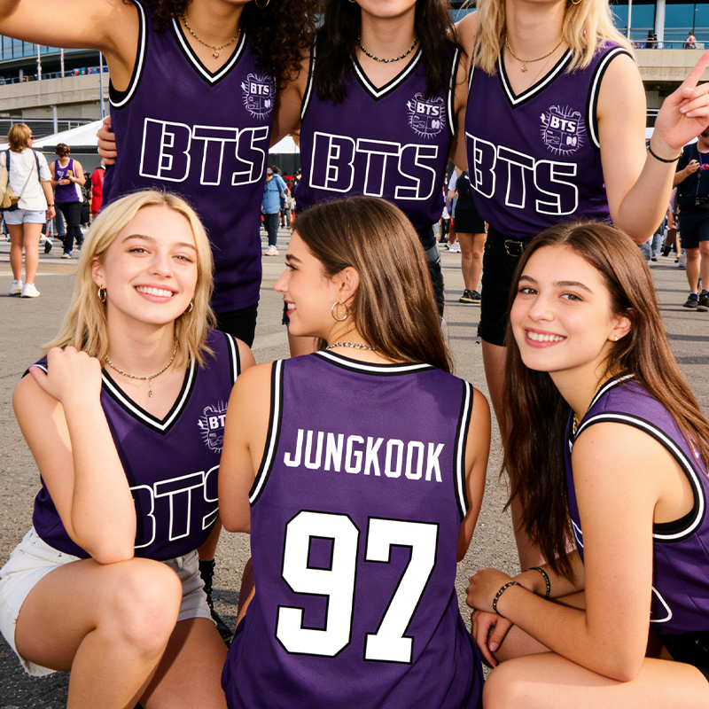 Personalized Basketball Jersey K-Pop Basketball Tank Top World Tour 2026 Concert Jersey for ARMY