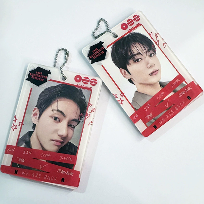 Personalized K-Pop Photocard Holder Arirang Themed Photocard Holder Keychain For Army