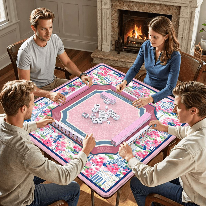 Paris Conservatory Mahjong Mat Waterproof Non Slip Elegant Table Protector Gift Mahjong Mat Mahjong Lovers Gifts