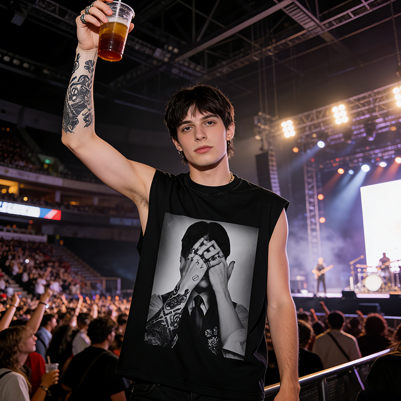 Personalized Jungkook Tattoo Portrait Vintage Wash Tank Top Kpop ARMY Gift