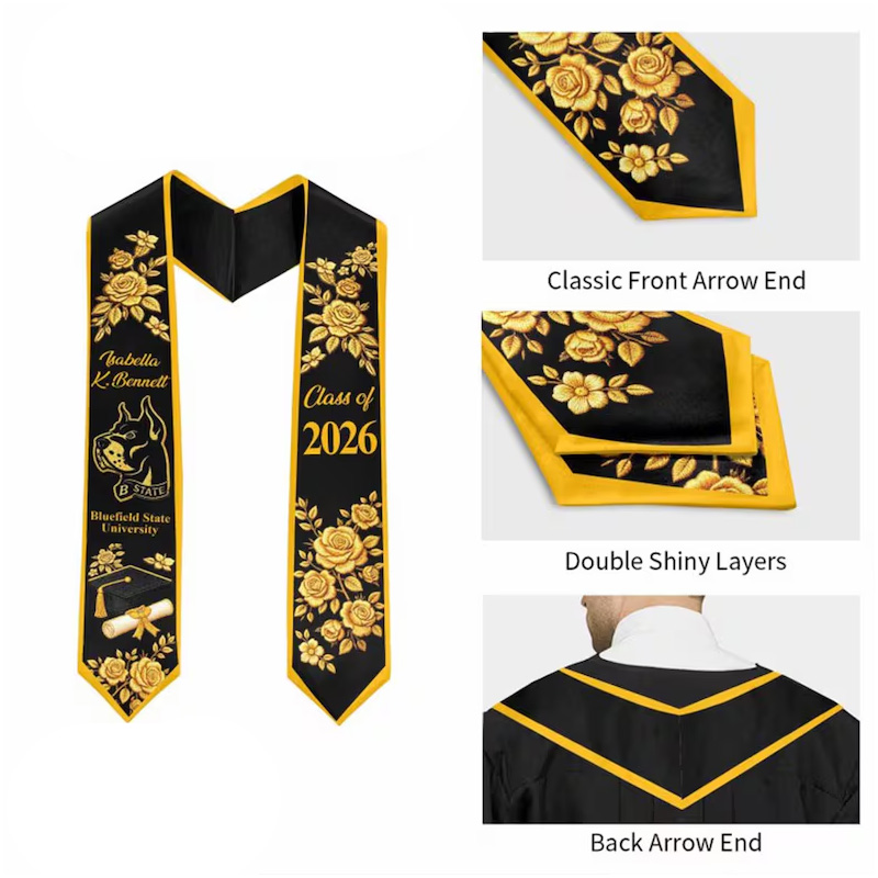 Personalized Graduation Stole Class of 2026 Custom Logo&Name Graduation Sash