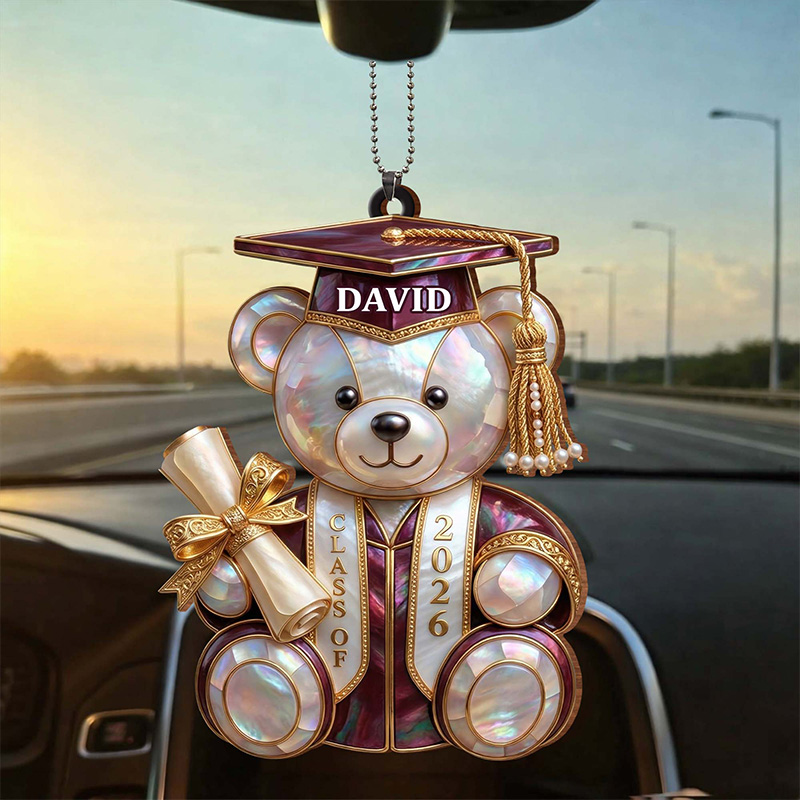 Personalized Class Of Graduation Bear Ornament Acrylic Ornament Gift for Students