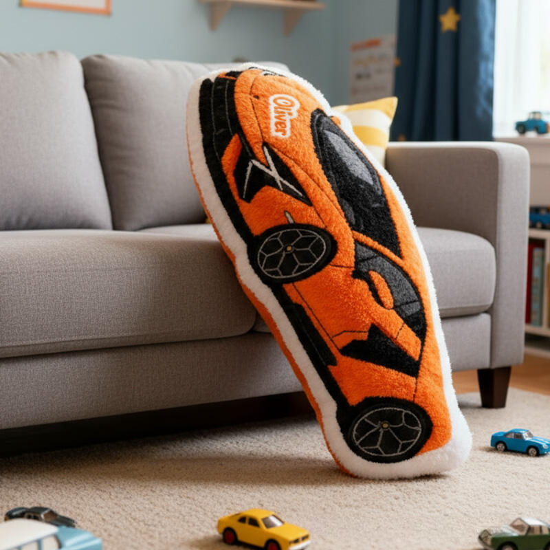 Personalized Sports Car-Shaped Pillow Customizable with Your Name Cool Gift for Boys Custom Name Graphic 3D Print Pillow 