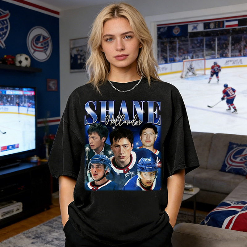 Personalized Ice Hockey Fans Washed T-Shirt with Custom Blue Lightning Image Gift for Fans