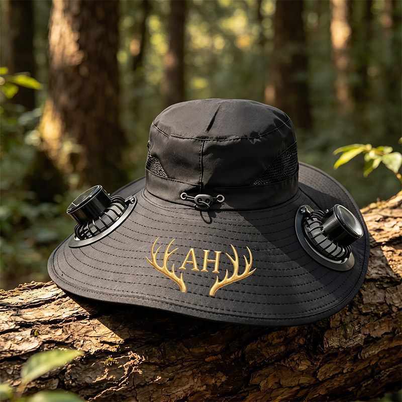 Personalized Embroidered Dad Wide Brim Solar Fan Hat Custom Outdoor Fishing Hat Sun Bucket Hat Father's Day Gift for Dad Gift for Him