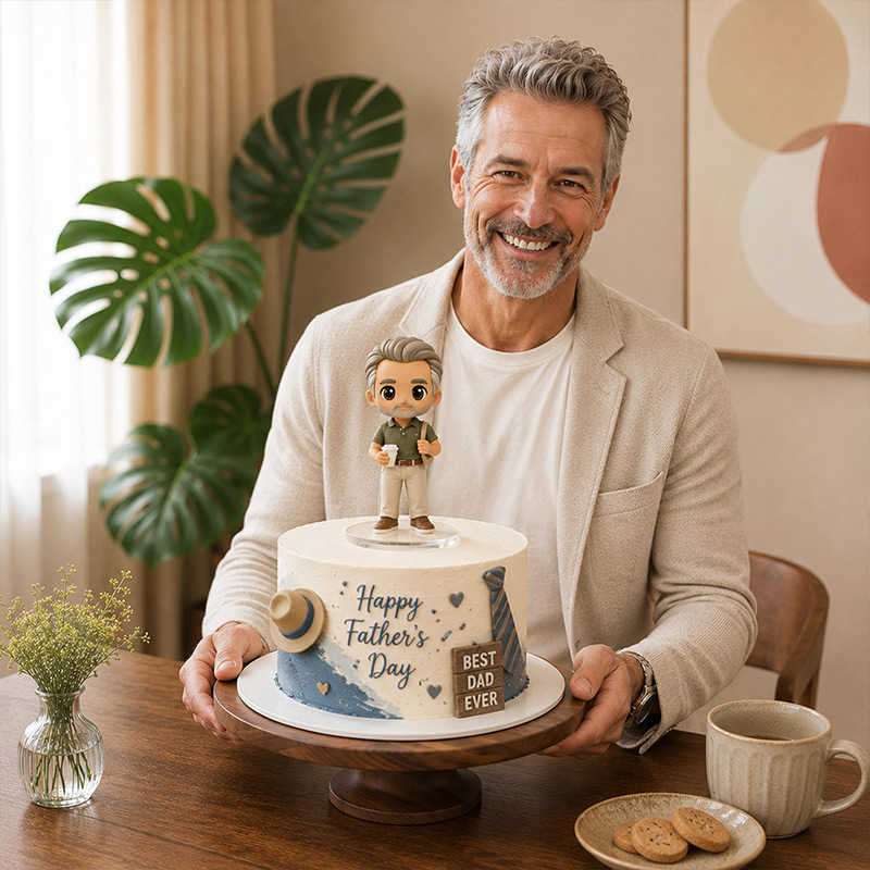 Personalized 3D Statue from Your Photo Custom Daddy Gift 3D Figurine Keepsake Mini Character Gift Gift for Family Dad