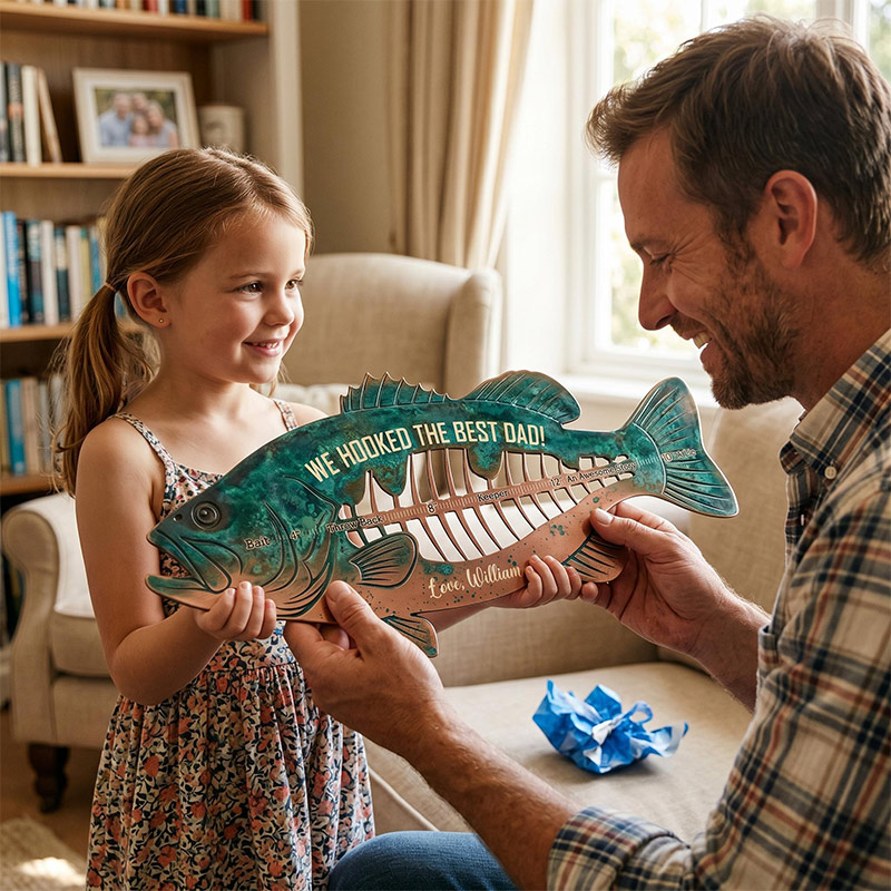 Personalized We Hooked The Best Dad Fish Ruler Custom Fishing Gift for Dad Fathers Day Gift Funny Fish Ruler for Dad Gift for Grandpa Fishing Buddy Gift