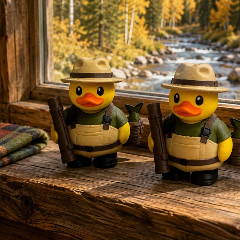 Personalized Fly Fishing Duck Decor Cabin Gift Fisherman Desk Ornament Tackle Box Shelf Accessory Dashboard Figurine Angler Gift Idea for Dad