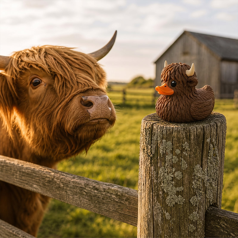 Personalized Highland Cow Duck Highland Lover Gift Collectible Rustic Decoration Country Style Western Accessory Gift