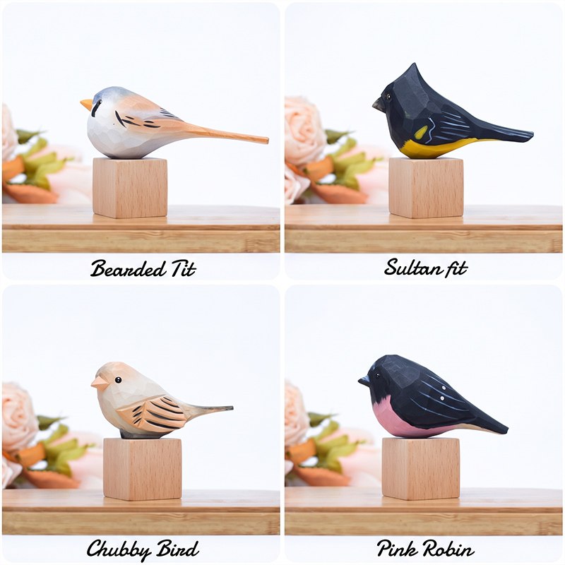 Personalized Hand-Carved Wooden Bird Sculpture Rustic Bird Decor Nature Enthusiast Gift Memorial Gift for Family