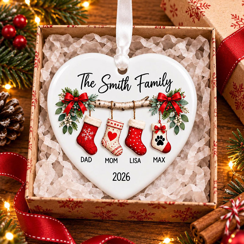 Personalized Family Christmas Ornament 2026 Custom Family Name Ornament  Stocking Ornament Family Keepsake Gift Family Xmas Gifts
