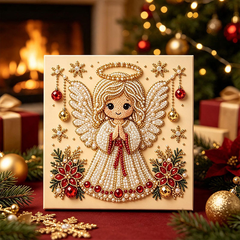 Personalized DIY Pearl Diamond Painting Kit Christmas Kitchen Scene Adults Beginners Craft Christmas Gift for Family