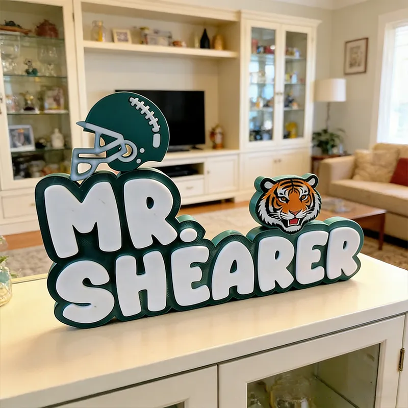 Personalized American Football Helmet Nameplate with Custom Name Design