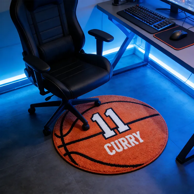 Personalized Basketball Doormat Featuring Your Custom Name and Number Design