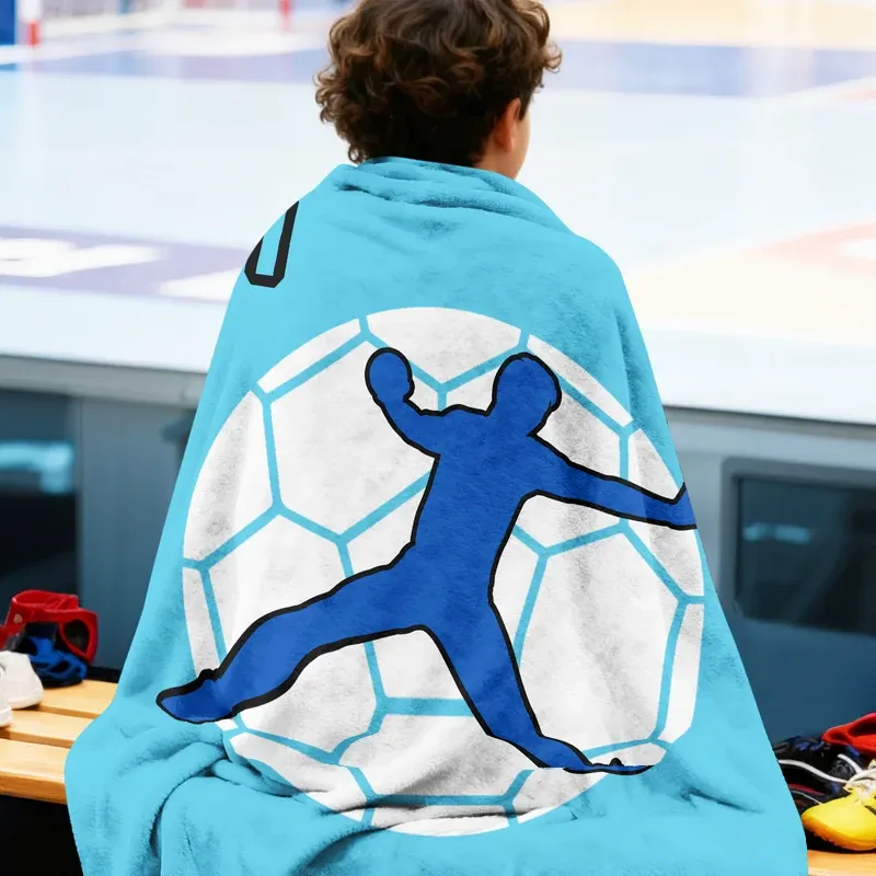 Personalized Handball Blanket Featuring Your Custom Name and Number Design