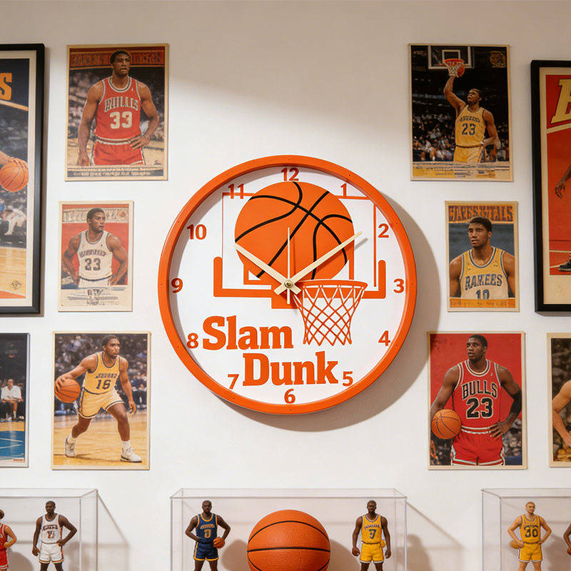 Personalized Basketball Slam Dunk Clock with Slam Dunk Design for Basketball Enthusiasts   
