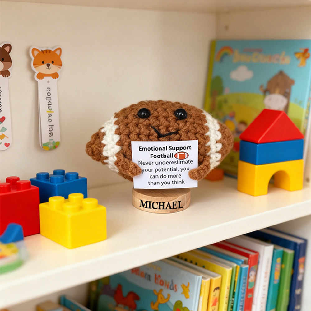Personalized Emotional Support Football Toy with Custom Name Cheer Up Gifts For Football Team Players 