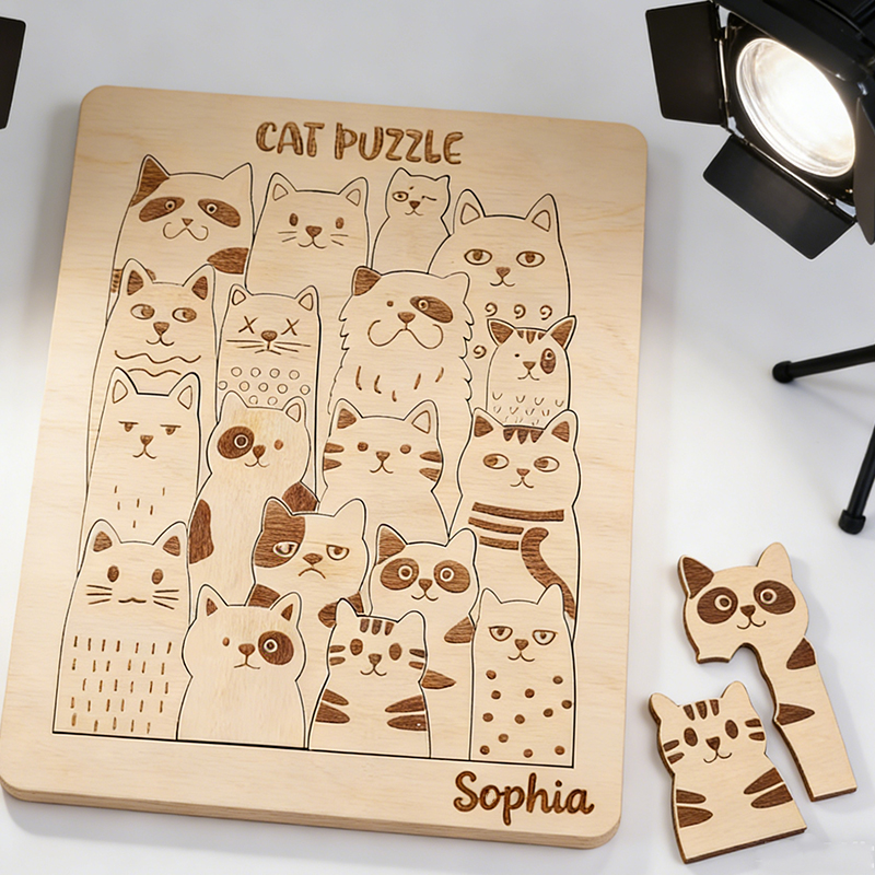 Personalized Wooden Coloring Puzzle for Kids Custom Name Fun DIY Art and Educational Gift